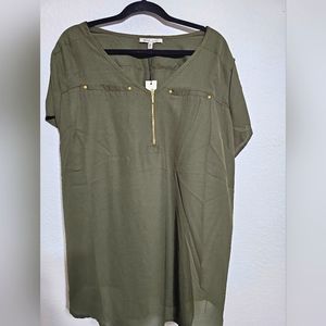 Dark Green Speed Limit short sleeve Blouse 2X NWT